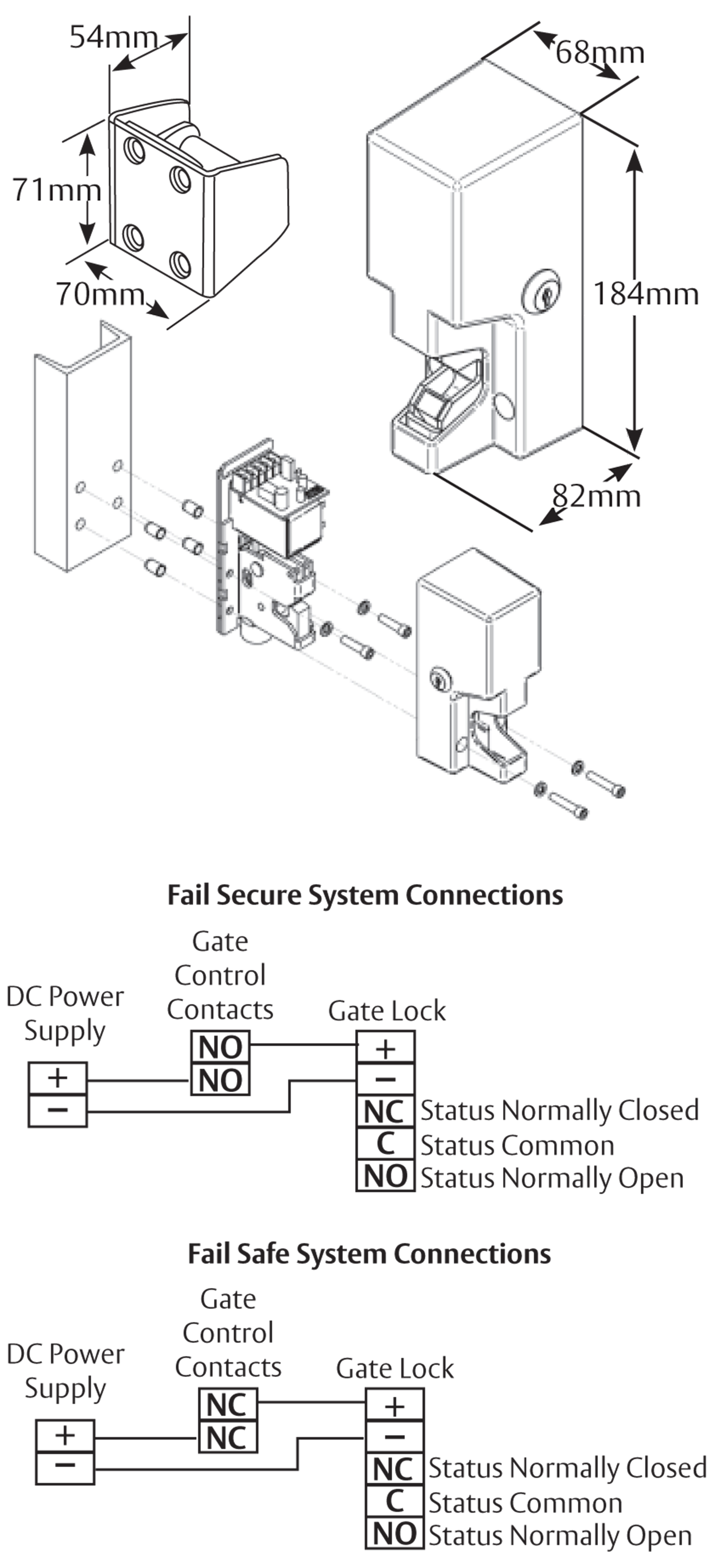 Hardware Direct Securitron GL1 900kg Electromechanical Gate Lock
